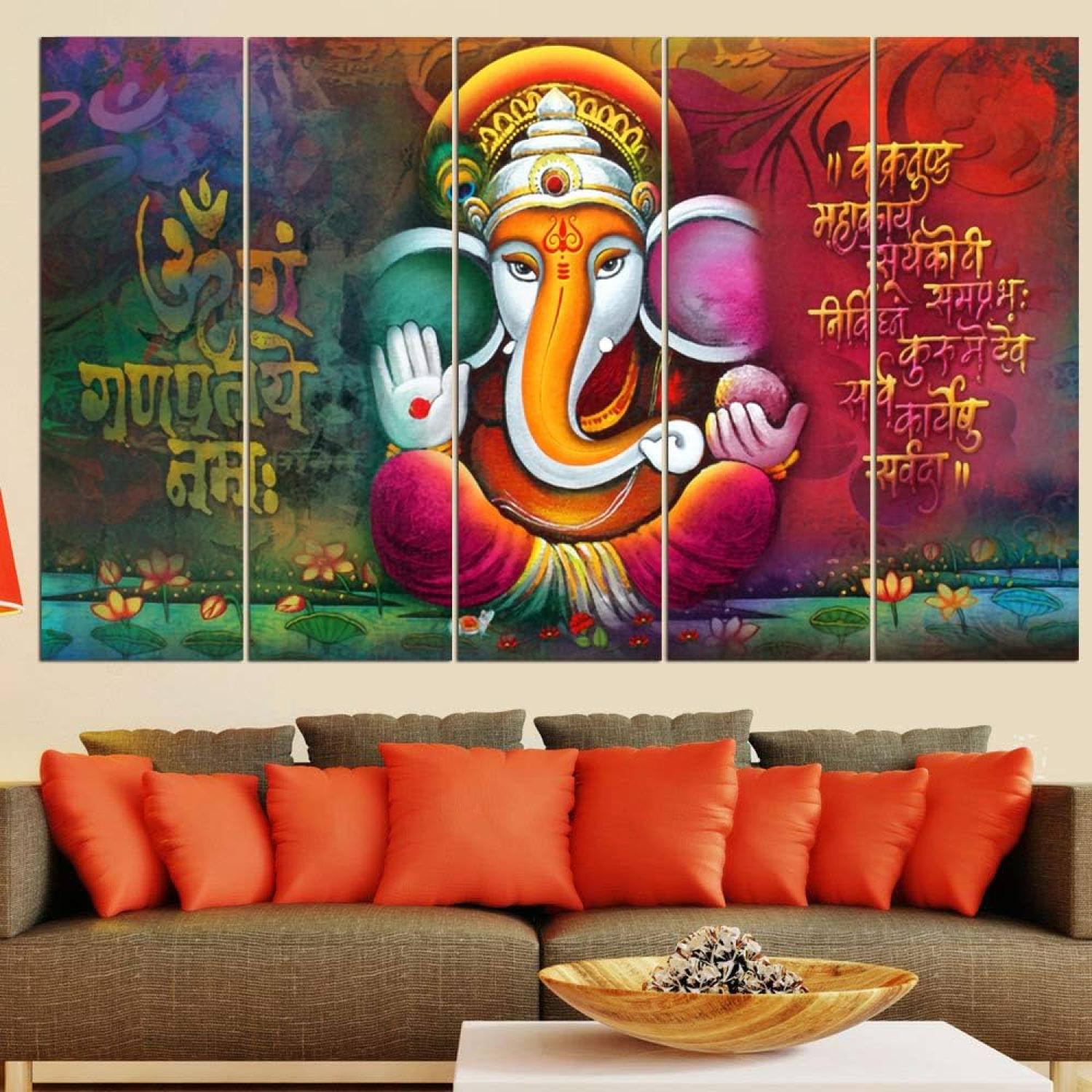 24 Inches Om Ganesha Wall Hanging - Wall Decor For Living Room